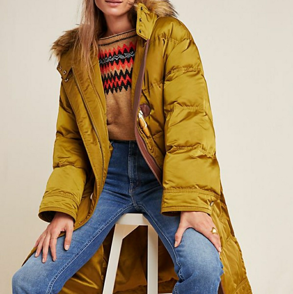 Avec les filles olive green puffer coat size m